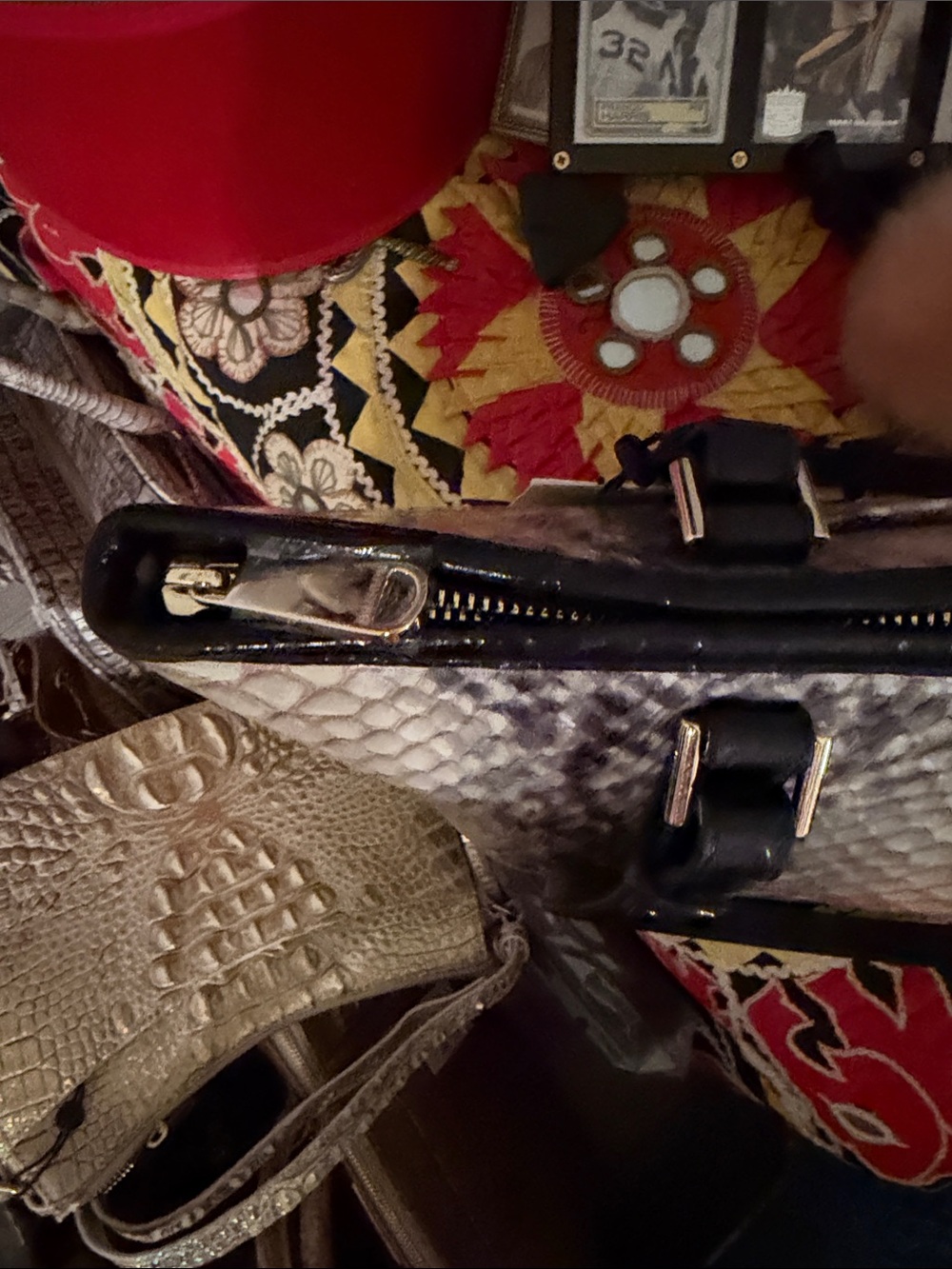 Brahmin Python-Print Tote Bag in Neutral/Black - Picture 6 of 16